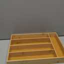 Silverware Organizer Kitchen Drawer Organizer Utensil Organizer Bamboo Silverware Holder Cutlery Organizer in Drawer Flatware Organizer Tray(5 slots, Natural