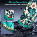 Hekodonk for Galaxy S25 FE Case,Three Layer Heavy Duty Shockproof Protection Hard Plastic+Soft Silicone Full Body Drop Protective Case for Samsung Galaxy S25 FE 6.7 inch,All Green Flower