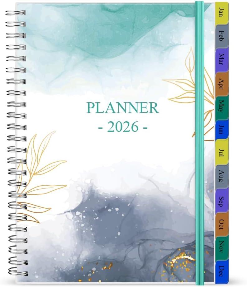 2026 Weekly & Monthly Planner - January 2026 to December 2026, 2026 Planner & Organizer Notebook to Track Goals, Medium 6.5" x 8.5", Teal