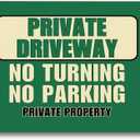 A4 Private Driveway Sign - No Turning, No Parking, Private Property Sign - Aluminium Composite Sign with Pre-Drilled Holes for Easy Mounting