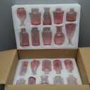 Glass Bud Vase Set of 20 - Small Vases for Flowers in Bulk - Assorted Vintage Crystal Vases for Flowers, Table Centerpieces (Pink, 20 Pcs)
