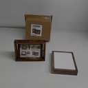 Egofine 2 Pack 4x6 Rotating Floating Picture Frames, Double-Sided Display with HD Glass Front Wooden Distressed Frame for Vertical or Horizontal Tabletop Display, Carbonization (Carbonized Brown)