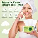 Disposable Face Towels 300 Count, Biodegradable Ultra Soft & Thick Facial Towels for Sensitive Skin, Lint-Free Makeup Remover Dry Wipes, Multi-Purpose Cleansing Towelettes for Face Wipes, Skincare