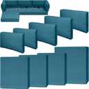 9 Piece Outdoor Patio Waterproof Cushion Covers, Fits 4-Seat Wicker Rattan Sectional Couch Chair Furniture Cover Replacement Set - Fade-Resistant Patio Cushion Covers with Zipper