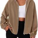 PRETTYGARDEN Womens 2026 Winter Fleece Sherpa Jacket Trendy Long Sleeve Zip Up Cropped Warm Coat Fall Fashion Workout Clothes (S)