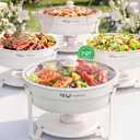 7QT White Chafing Dishes for Buffet, 4 Pack Maifanite-Coated Chafer