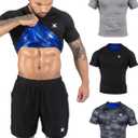 Kewlioo Sauna Shirt for Men - Heat Trapping Sweat Vest, Sauna Suit For Men, Compression Workout Sweat Suit for Gym, Workouts (Large, 3 Pack)