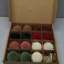 15 Pcs Velvet Christmas Ball Ornaments 3.15 Inch Flocked Christmas Tree Ornaments with 10 Yards Velvet Ribbon Burgundy Red White Shatterproof Xmas Baubles for Tree Holiday Decor