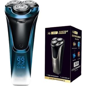 Snapbuy Electric Razor for Men, Snapbuy Electric Razor Pro of Father, 4D Floating Head Rotary Shaver,2025 New Electri c Shaver with LCD Display & Quiet Motor, IPX7 Waterproof (Blue)