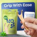 SmartLifeco Eco-Friendly Angled Dental Floss Picks (200ct) - Made with Straw Wheat Blend, Superior Anti-Shred Thread for Molars & Back Teeth, Tooth Pick Stick for Adults, Soft on Gums, Vegan, Mint