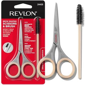 Revlon Designer Series Brow Set, Trimming and Shaping Eyebrow Kit with Scissors and Spoolie Brush, Easy to Use at Home or on The Go, 1 Count