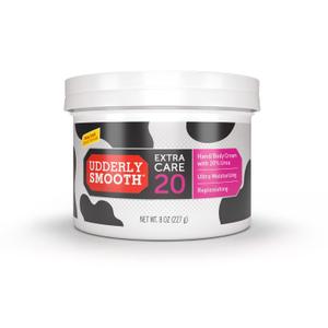 Udderly Smooth Extra Care Hand, Body & Foot Cream with 20% Urea, Daily Moisturizer to Restore Dry or Irritated Skin, Dermatologist Tested, 8 Oz