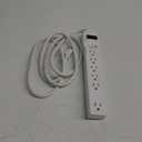 Amazon Basics Surge Protector Power Strip, 6-Outlet, 790 Joules, LED Indicator, 6ft Extension Cord, White (1 Pack)