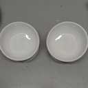 LoeJan Elevated Cat Food Bowl, 5 Oz Ceramic Raised and Tilted Water Bowl, Anti Vomiting and Protect Pets' Spines Dishes for Small Dog, Fat Faced Cat, Kitten (White, 2 Pack)