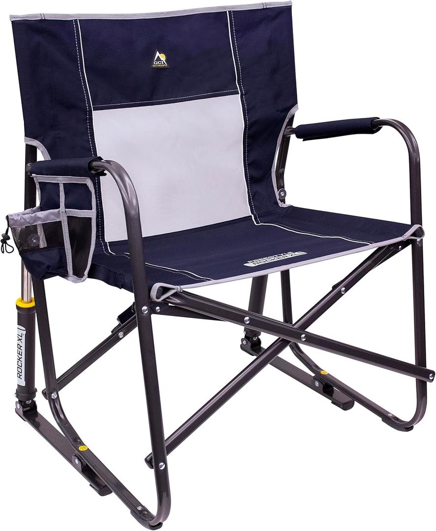 GCI Outdoor Freestyle Rocker XL Portable Folding Rocking Chair and Outdoor Camping Chair (Indigo Blue)