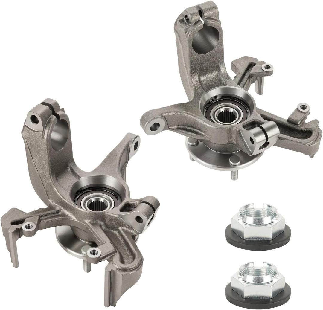 2PCS Front Steering Knuckles & Wheel Bearing Hub Assembly for Ford Focus 2000-2004 2.0L, 2003-2004 2.3L, Left Driver Side and Right Passenger Side, 698-223 698-222