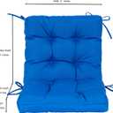 QILLOWAY Outdoor Chair Cushion for Patio Furniture, Waterproof Patio Cushions Set of 2 with Ties, Fade Resistant Replacement Pads for Outdoor Rocking Chairs,Marine Blue