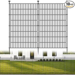 No Dig Garden Fence Outdoor for Yard, 48in (H) x 23.6ft(L) 10 Panels Animal Barrier Fence, Rustproof Metal Temporary Dog Fence, Decorative Fencing for Patio, Flower Bed, 48in (H) x 23.6ft(L), et name: Garden Fence Set (10 Piece)