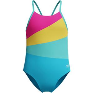 Speedo Girl's Swimsuit One Piece Thin Straps (10, Radiating Picton Blue)