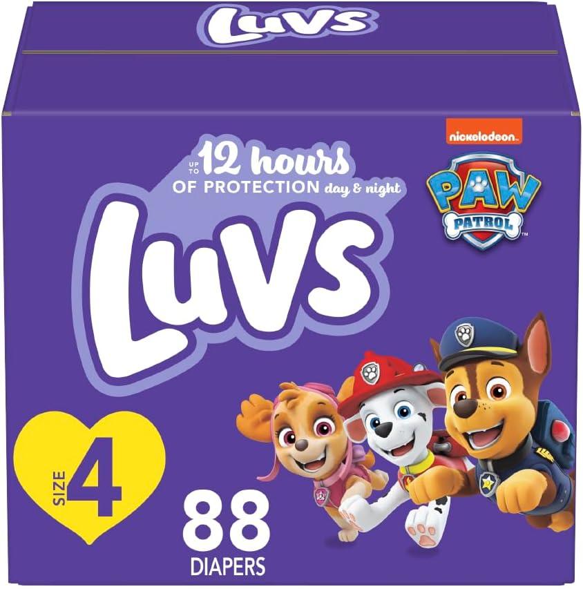 Luvs Size 4 Baby Diapers, Platinum Protection Bluey Diapers for Day & Night, Size 4, 88 Count (Packaging May Vary)