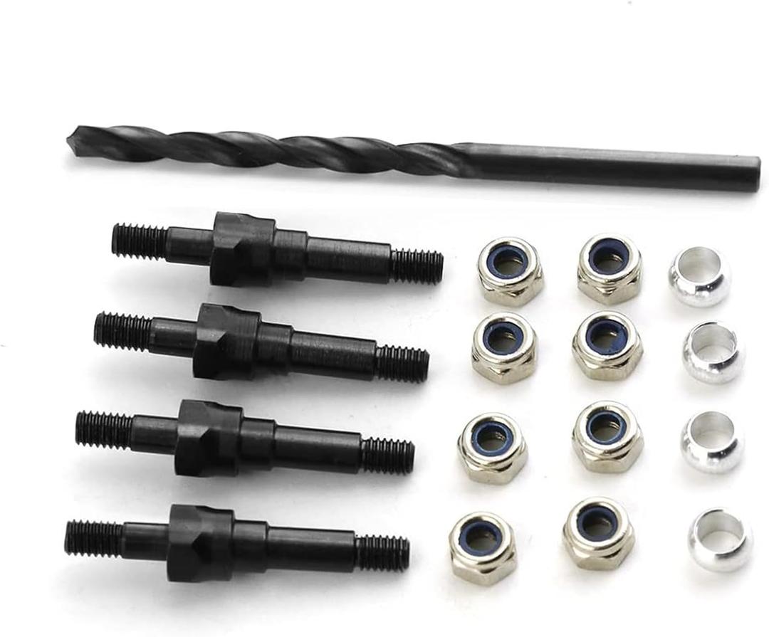 Front & Rear Universal Shock Standoff Upgrades Parts for Arrma 6S Typhon Kraton Outcast Mojave Notorious Infraction Felony Talion Limitless 6S BLX,4PCS #45 Steel EXB Shock Mount,#ARA330703(Black)