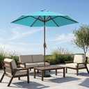 7.5ft Patio Umbrella, Outdoor Table Market Umbrella with Smooth Crank Lift, 6 Windproof Fiberglass Ribs, UPF50+ UV Protection for Deck, Pool, Garden and Backyard