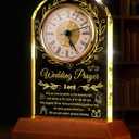 Crystal Clock Wedding Gifts for Couples 2026 with Wooden Light Base,Happy Anniversary Marriage Gift,Engagement Unique Gift for Newlywed Mr and Mrs