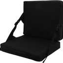 Indoor & Outdoor Folding Chair Cushion, Foldable Portable Stadium Seat,Chair Cushion for Sports Events, Outing, TravellingHiking, Fishing (Black)