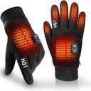 yoostooper Rechargeable Heated Winter Gloves for Women & Men with Touchscreen, Built-in Smart Display and Premium Polar Fleece, Ideal for Outdoor Skiing/ Cycling/ Hunting