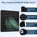16" X 16" Gable Vent Aluminum Gable Vents for Houses Attic Vent Shed Vents Cover Exterior with Screen Mesh Alloy Wall Vent Ventilation for Home Garage Attic Ceiling - Vent Opening: 14" x 14" Black