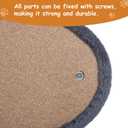 Hollypet Self Grooming Massager and Scratcher Toy - Cat Arch Brush for Back Grooming, Hair Cleaner Pads, Dark Gray