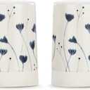 DEMDACO Wildflowers - by Lucinda Wei - 3 Inch Blue/White Stoneware Salt and Pepper Shaker Set