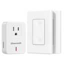 DEWENWILS Wireless Remote Wall Switch and Outlet, Plug in Remote Control Outlet Light Switch for Lamp, Fans, No Wiring, Expandable, 100ft RF Range, ETL Listed (2 Switches and 1 Receiver)