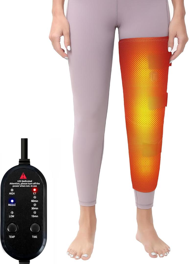 Leg Heating Pad for Pain Relief, Electric Knee Heating for Knee Pain, Legs and Calf Heating Pad for Better Circulation, Pain Relief, Adjustable Size (S/M)