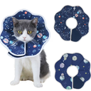 SPRING PARK Adjustable Dog Cat Cone,Soft Waterproof Star Print Recovery Cat Cone Collar,Dog Protective Collar for Cats Surgery
