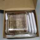 Vacuum Container, Vacuum Seal Containers,4pcs Airtight Food Storage Containers with Lids,4pcs Food Vacuum Bags/ 1pc Automatic Pump, Marinade and Keep Food Fresh with Time Dial, BPA Free(Square)