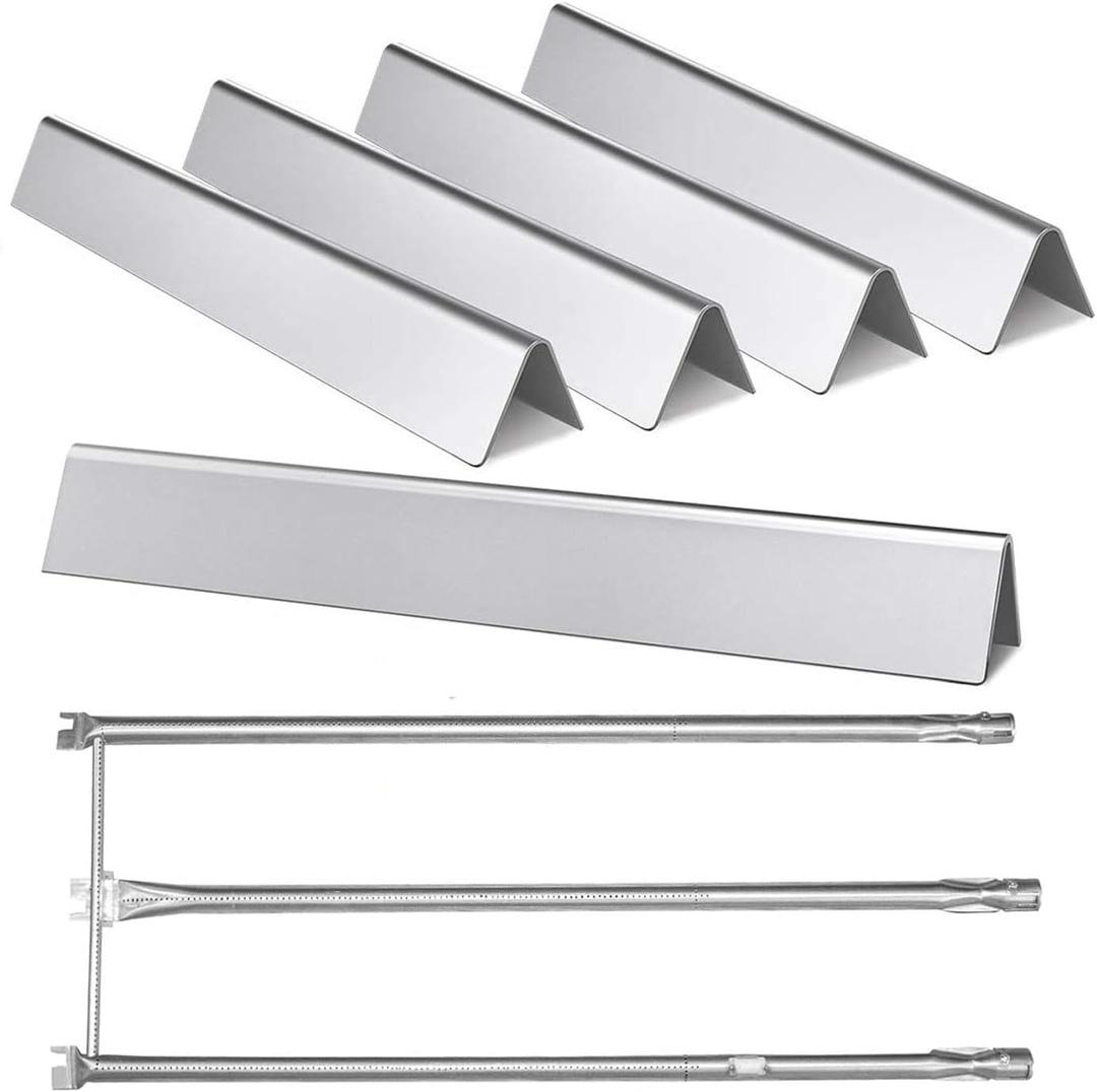 Hongso 34 1/4" SS Burner Tube Set and 24.5" Flavorizer Bars Replacement for Weber Genesis 300 Series E-310 E-320 EP-310 EP-320 S-310 S-320 Gas Grills (with Side Control Panel Only), 67722 7539 7540