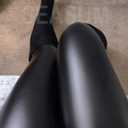 SEASUM Women's Faux Leather Leggings Pants PU Elastic Shaping Hip Push Up Black Sexy Stretchy High Waisted Tights (Black, M)