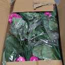 Hananona Artificial Geranium Flowers for Outdoors Geranium Silk Flowers Outdoor UV Resistant Garden Plants Faux Flowers for Home Kitchen Table Centerpieces Decor (12, Rose Red)