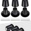 3 PCS Metal Shower Knob Replacement, Tub Faucet Handle with Hot/Cold/Diverter/Flange Base, Bathtub Knob Compatible with Price Pfister Verve Fits 5-1/2''H,12 Tooth Broach Stem (Black)