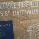 Giraffe Tools AW505/8 Retractable Garden Hose Reel 5/8" x 115+5 ft, Heavy Duty Wall Mounted Water Hose Reel Automatic Rewind, 180 Deg Swivel Bracket, Slow Retraction, 115ft, Dark Grey