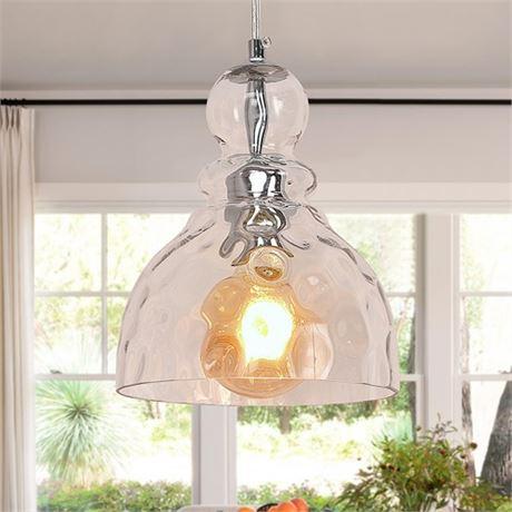 DELIPOP Hammered Glass Pendant Light for Kitchen