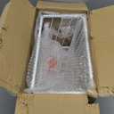 MyGift Toilet Paper Holder Stand with Shelf, Bathroom Table Stand Storage with Magazine Holder Basket, Scrollwork Design, White Metal