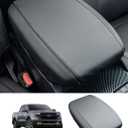 Center Console Cover for 2024 2025 2026 Ford Ranger Accessories Leather Armrest Cover Ranger XL/XLT/Lariat/Raptor Anti-Scratch Arm Rest Seat Cover Middle Console Lid Pad Protector(Black) 