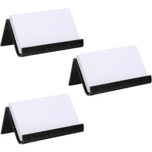 uxcell 3pcs Business Card Holder for Desk, Acrylic Bling Business Name Card Organizer Desktop Card Rack Display Stand for Office Exhibition Meeting Home, Black