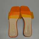 Verdusa Clear Sandals For Women Square Toe Slides Summer Slip On Flat Sandals 43