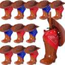 Xtinmee 36 Pcs Cowboy Party Favor Cowboy Boot Cups with Mini Hats Paisley Bandanas Set for 12/24 Guests for Western Birthday