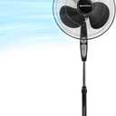 Comfort Zone Oscillating Pedestal Fan with Remote Control, Stand Fan, 18 inch, 3 Speed, Adjustable Height & Tilt, & Timer, Auto Shutoff, Ideal for Home, Bedroom & Office, Airflow 17 ft/sec, CZST181RBK (Black)
