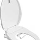 Electric Bidet Toilet Seat Elongated Slow Close Heated Toilet Seat with Bidet Warm Water Smart Self Dual Cleaning Nozzle Night Light E300