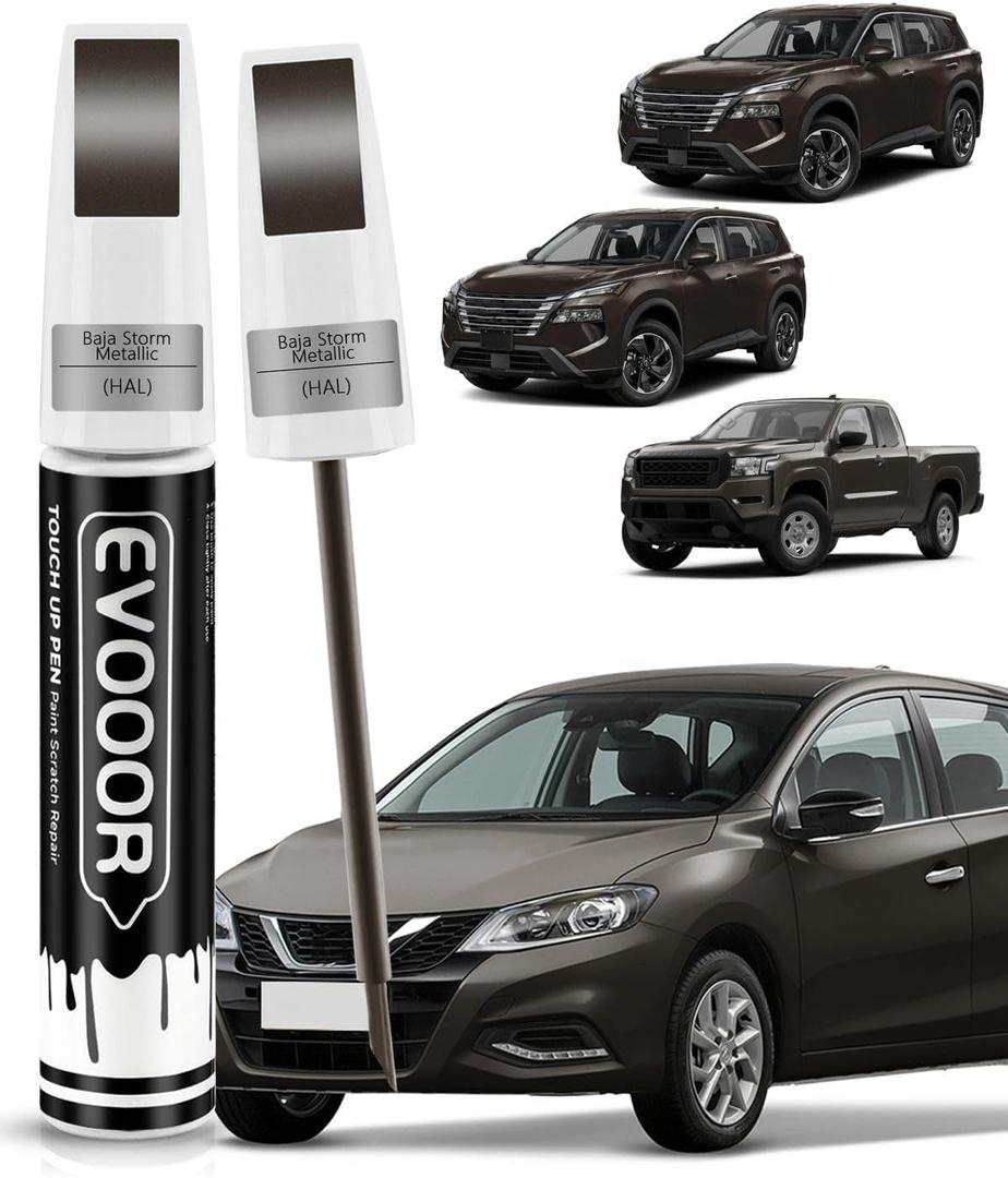 Touch Up Paint Compatible with Nissan Exact Match 2 in 1 Touch up Paint for Chips and Nicks Repair (Baja Storm Metallic(HAL))